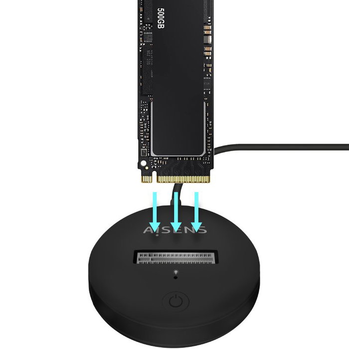 Aisens Dock USB-C para SSD M.2 SATA/NVMe ASUC-M2D013-BK Negro